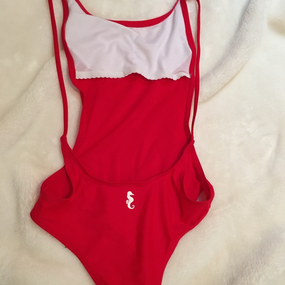 SunnyCo red one piece swimsuit